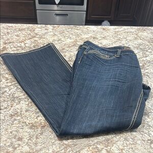 Antique Rivet Blue Boot Cut Jeans with Vintage Charm